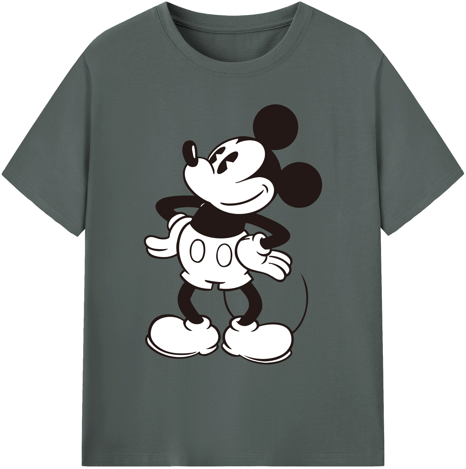 ミッキーマウス Mickey Mouse 綿100％ メンズ半袖Tシャツ｜肌触りやわらか＆通気性